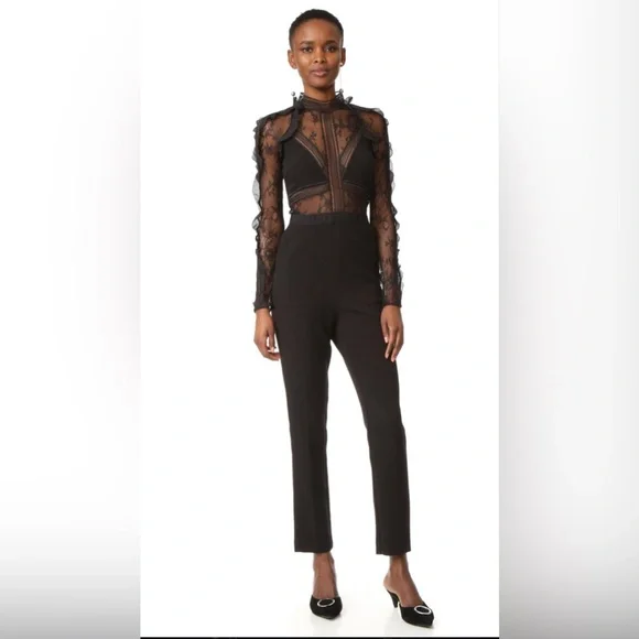 Self Portrait black lace paneled jumpsuit - Picture 7 of 7